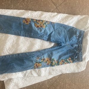 Embroidered Free People jeans
